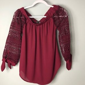 Express Burgundy Top crochet